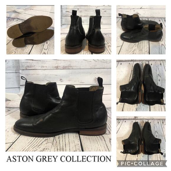 Aston Grey PAGLIAGA Chelsea boots in black size 11.5 - Picture 12 of 12